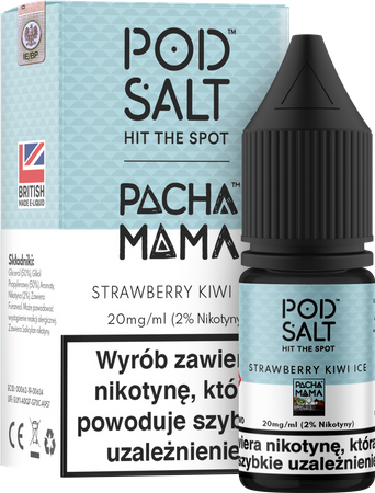 Pod Salt Charlies Chalk Dust Pacha Mama Strawberry Kiwi Ice 10ml Nicotine Salt E-Liquid Fusion